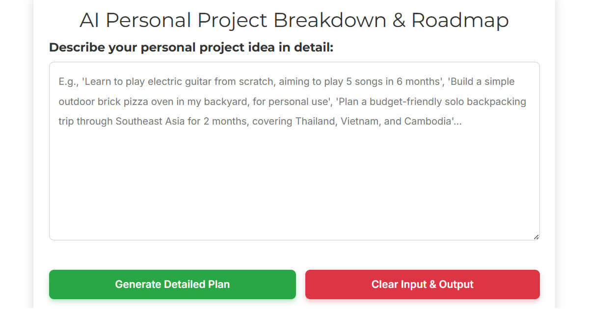 AI Project Planner — Personal Project Breakdown | KashifMukhtar.com